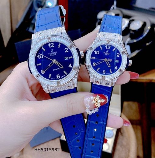 HH5015982-cap Đồng hồ Hublot cặp mặt đính đá full viền cao cấp