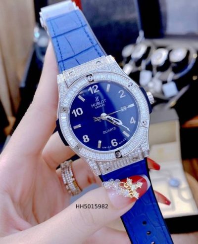 Đồng hồ Hublot cặp nam nữ đính kim cương đá full viền cao cấp