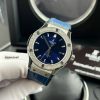 Đồng hồ Hublot Cặp Máy cơ đính đá dây cao su bọc da xanh cao cấp