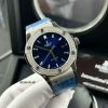 Đồng hồ Hublot Cặp Máy cơ đính đá dây cao su bọc da xanh cao cấp