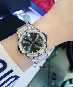 Đồng hồ Hublot Nữ Máy cơ đính đá dây xám cao cấp