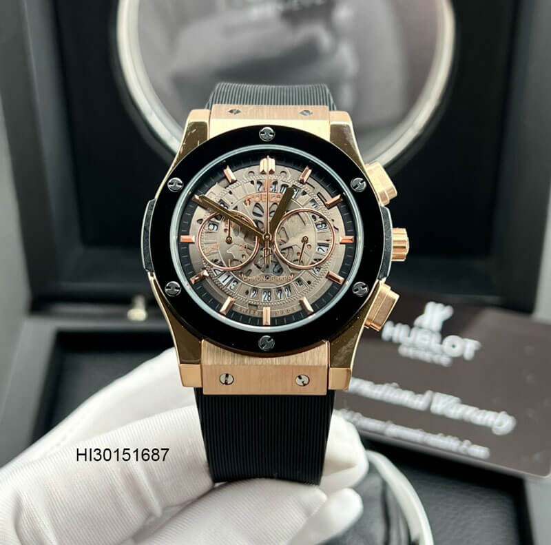 Đồng hồ Hublot Nam máy pin nhật 6kim dây cao su thiên nhiên