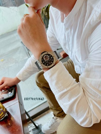 Đồng hồ Hublot Nam máy cơ mặt viền đá dây cao su cap cấp