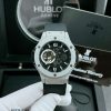 Đồng hồ Hublot Nam máy lộ cơ mặt viền đá dây cao su cap cấp