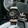 Đồng hồ Hublot Nam máy lộ cơ viền gold rose dây bọc da cao cấp