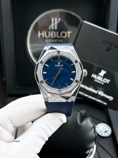 Đồng Hồ Nam Hublot Classic Fusion Orlinski dây cao su xanh