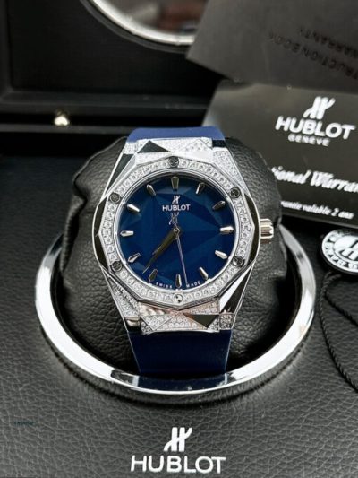 Đồng Hồ Nam Hublot Classic Fusion Orlinski dây cao su xanh