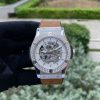 Đồng hồ Hublot nam máy cơ đính đá cao cấp bọc da nâu