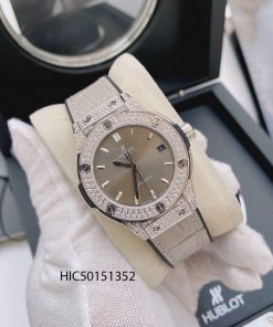 Đồng hồ Hublot Cặp nam nữ máy cơ viền đính đá dây cao su bọc da