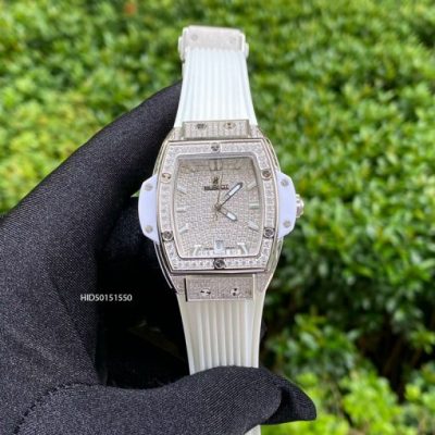 Đồng Hồ Hublot Nữ Senna Champin 88 mặt vuông đính full đá cao cấp