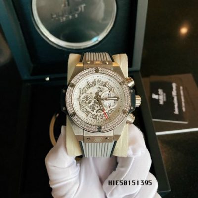 Đồng hồ Hublot Nam Big Bang đính đá dây xanh cao cấp