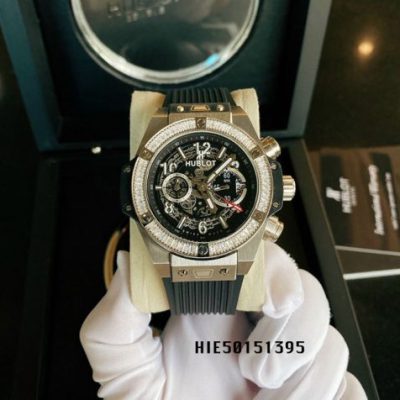 Đồng hồ Hublot Nam Big Bang đính đá dây xanh cao cấp