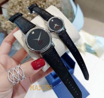 Đồng Hồ cặp Movado dây da kim tuyến giá rẻ