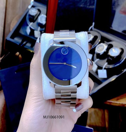 MJ10661091-Movado-bac-Xanh-5 Đồng hồ cặp đôi Movado dây thép không gỉ bạc mặt đen
