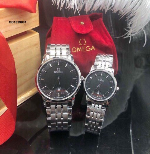 mau dong ho may co nam omega gia re day kim loai Đồng hồ Omega nam dây thép không gỉ cao cấp