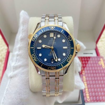 Đồng hồ Omega Seamaster lộ máy cơ dây thép không gỉ cao cấp, đồng hồ máy cơ giá rẻ