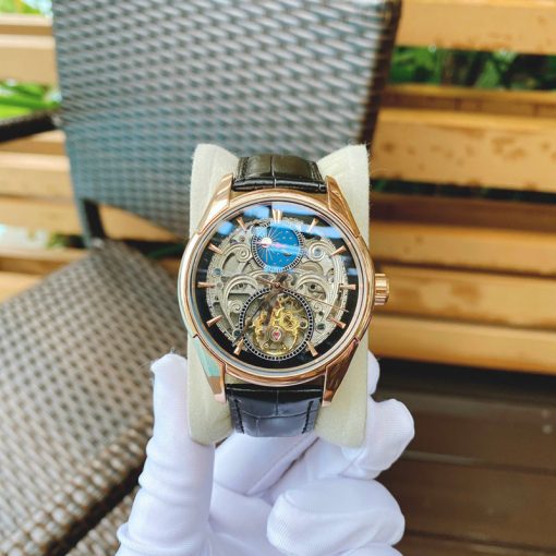 OI600151503-10-Dong-ho-omega-day-da-may-co-nam Đồng hồ nam Omega máy lộ cơ viền vàng dây da cao cấp