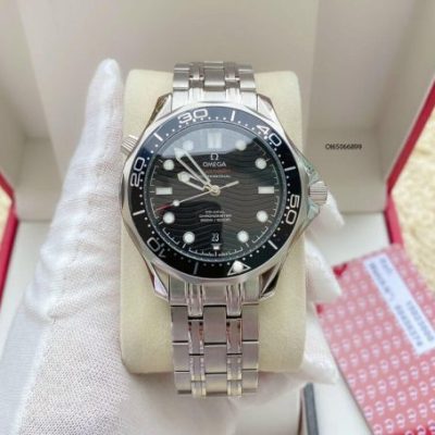 Đồng hồ Omega Seamaster lộ máy cơ dây thép không gỉ cao cấp