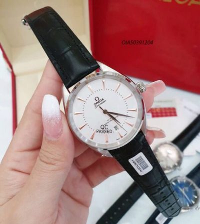 Đồng hồ cơ Omega Seamaster dây da lộ máy nhật cao cấp