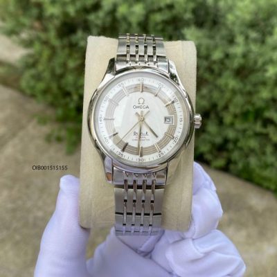 Đồng hồ Omega De Ville cơ lộ máy dây thép không gỉ cao cấp