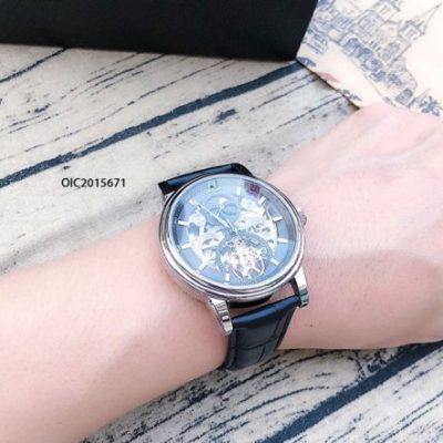 Đồng Hồ Omega Automatic Nam dây da cao cấp viên bạc