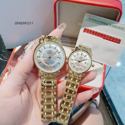 Đồng hồ cặp Omega Couple dây thép không gỉ
