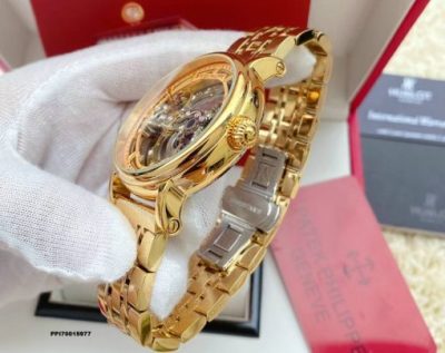 Đồng hồ Patek Philippe máy lộ cơ thụy sĩ dây thép không gỉ mạ PVD