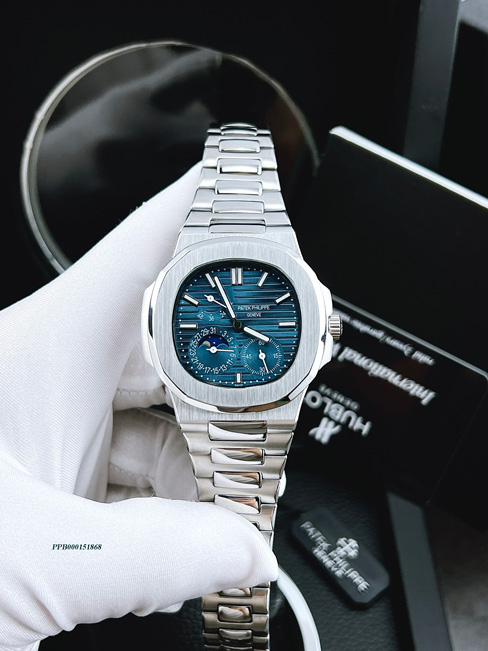 PPB000151868-patek-philippe-nam-cơ-dây-kim-viền-trơn-2-đồng-hồ-nhỏ-(11) Đồng hồ nam Patek Philippe máy cơ dây thép không gỉ mặt lịch ngày cao cấp