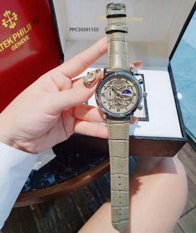 Đồng hồ Patek Phillip nam dây da giả cơ giá rẻ