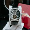 Đồng hồ nam Patek Philippe máy lộ cơ dây da đen đầu lâu cao cấp