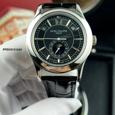 Đồng Hồ Nam Patek Philippe máy cơ dây da màu đen cao cấp