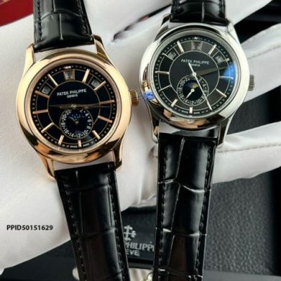 Đồng Hồ Nam Patek Philippe máy cơ dây da màu đen cao cấp