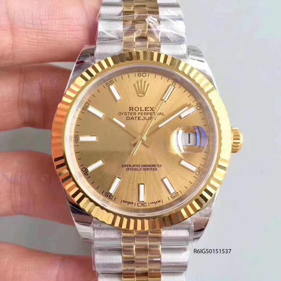 Đồng Rolex DayJust Inter Gold nam dây thép mạ vàng 18k Replica 1:1