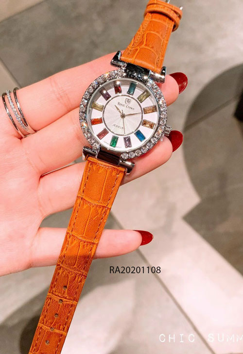 đồng hồ royal crown đính đá dây da giá rẻ