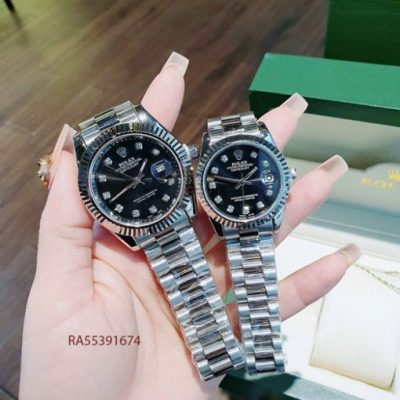 Đồng Hồ Rolex Cặp Nam Nữ viền đính đá