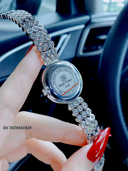 RCI020661820-royal-crown-đá-màu-vàng,-trắng,-hồng-(18) Đồng hồ Royal Crown RC8648 nữ dây màu trắng đính đá xoàn