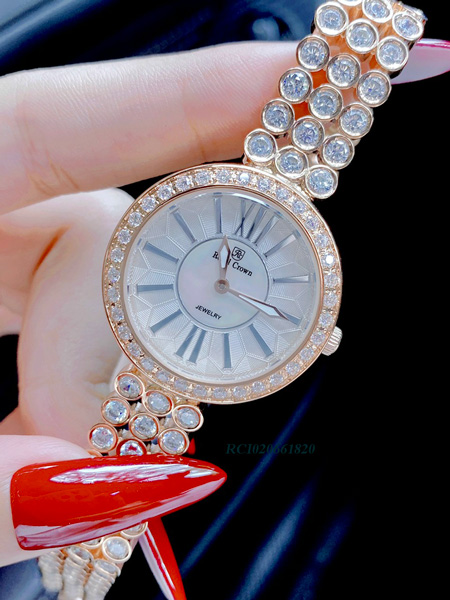RCI020661820-royal-crown-đá-màu-vàng,-trắng,-hồng-(9) Đồng hồ Royal Crown RC8648 nữ dây màu vàng đính đá xoàn