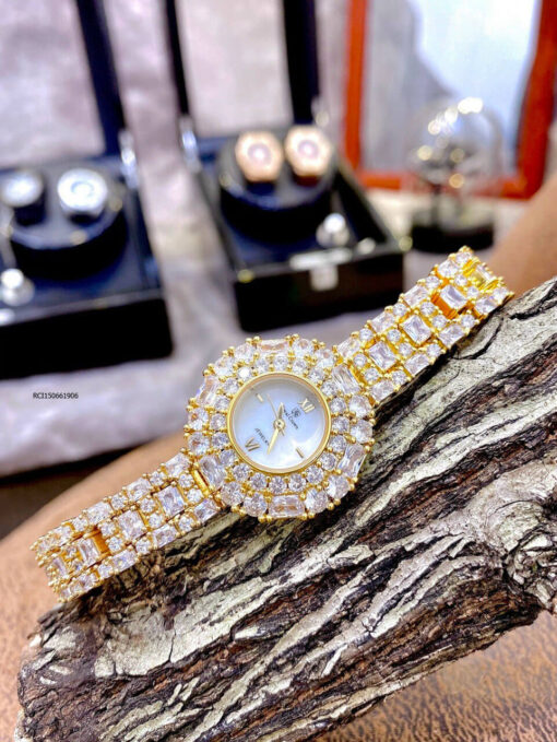 RCI150661906-ROYAL-CROWN-NỮ-ĐÍNH-ĐÁ-(11) Đồng hồ Royal Crown nữ dây đá viền đá vàng xoàn Mỹ cao cấp