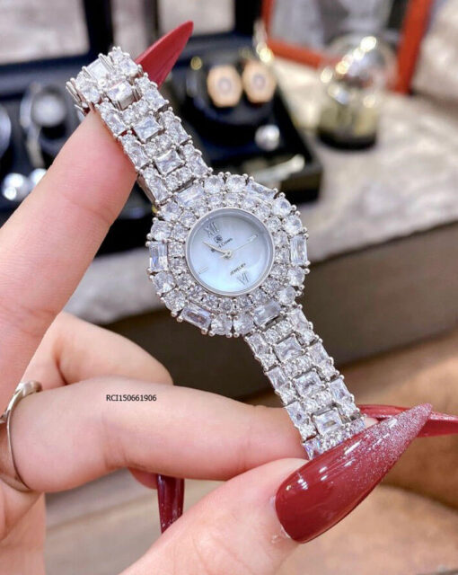 RCI150661906-ROYAL-CROWN-NỮ-ĐÍNH-ĐÁ-(6) Đồng hồ Royal Crown nữ dây đá viền đá bạc xoàn Mỹ cao cấp