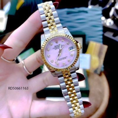 Đồng Hồ Rolex DATEJUST nữ dây vàng mặt hồng cao cấp