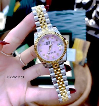 Đồng Hồ Rolex DATEJUST nữ dây vàng mặt hồng cao cấp