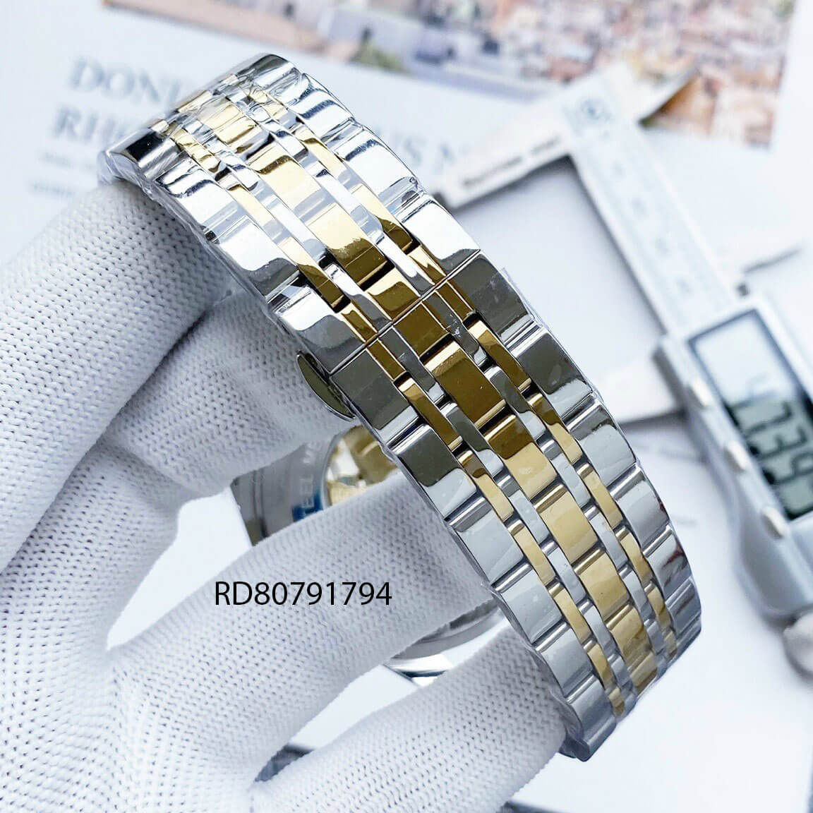 Đồng hồ nam Rolex cơ tự động lộ máy dây thép demi không gỉ giá rẻ