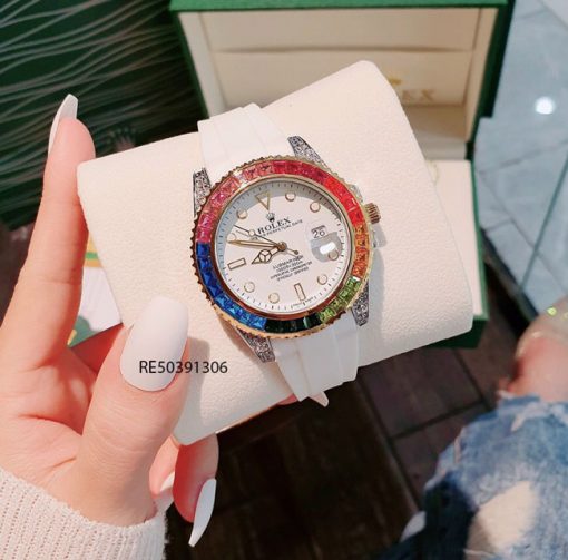 Đồng Hồ Rolex Oyster nam dây cao su trắng cao cấp giá rẻ