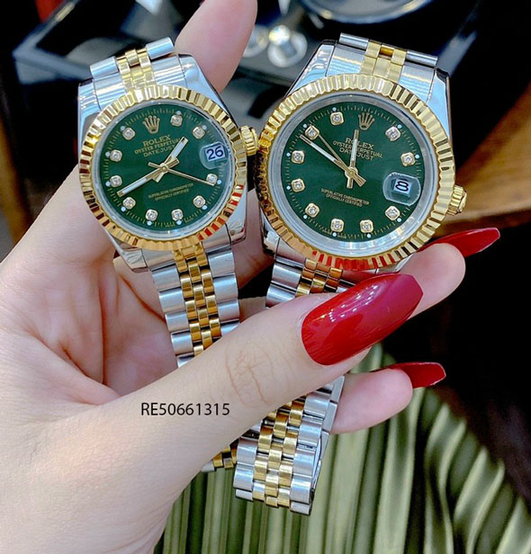 re50661315-rolex-4-1 Đồng Hồ Cặp Rolex DATEJUST dây demi mặt xanh cao cấp gá rẻ