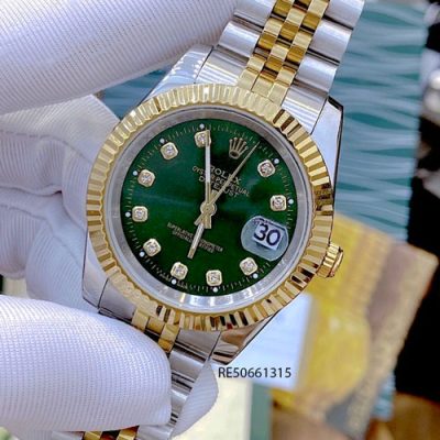 Đồng Hồ Cặp Rolex DATEJUST dây demi mặt xanh cao cấp gá rẻ