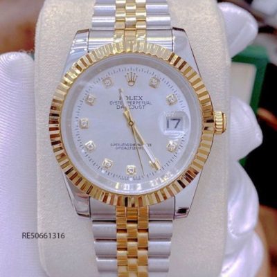 Đồng Hồ Cặp Rolex DATEJUST Nam cơ demi trắng cao cấp giá rẻ