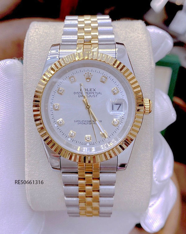 Đồng Hồ Cặp Rolex DATEJUST Nam cơ demi trắng cao cấp giá rẻ