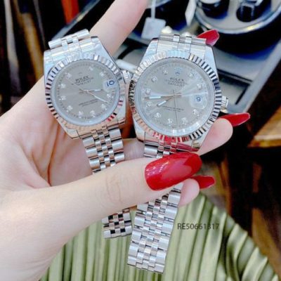 Đồng Hồ Cặp Rolex DATEJUST Nam cơ mặt xám