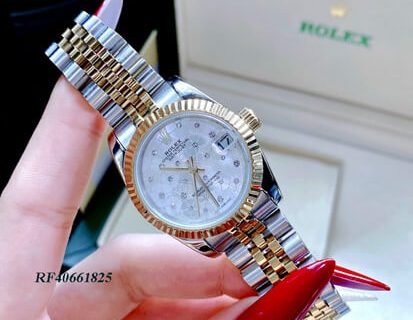 Đồng hồ nữ Rolex Lady Datejust mặt vân hoa viền trơn cao cấp