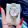 Đồng hồ nữ Rolex Lady Datejust mặt hồng vân hoa viền trơn cao cấp